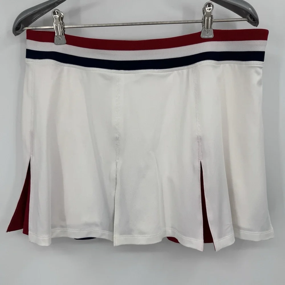 Tuckernuck TNUCK Sport Americana Stripe 14 Inch Court Tennis Skirt Skort sz L